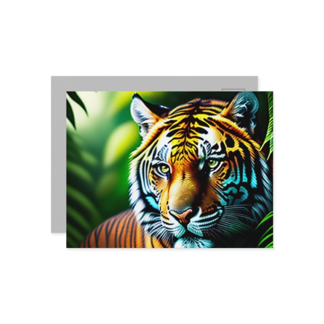Enchanting Jungle Tiger - Fierce And Free Postcard (Front/Back In Situ)