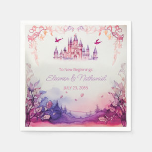 Enchanting Lavender Renaissance Castle Wedding Napkin