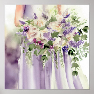 Enchanting Lilac, Bridal Cascading Bouquet 2, Poster