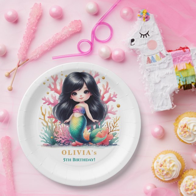 Enchanting Magical Mermaid Birthday Party Paper Plate (Party)