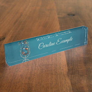 Enchanting majestic blue bird.  nameplate