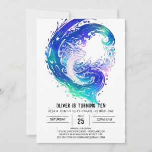 Enchanting Mediaeval Dragon Birthday Invitation