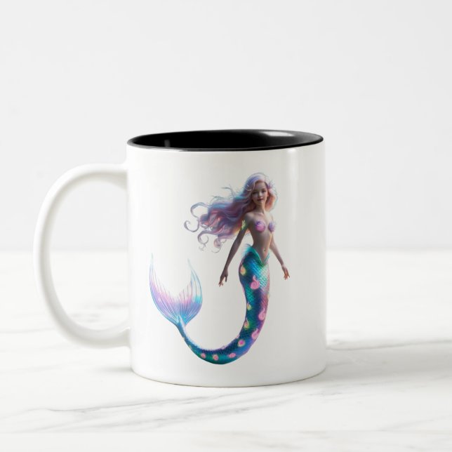 Enchanting Mermaid Two-Tone Coffee Mug (Left)