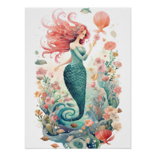 Enchanting Mermaid Underwater Art Print