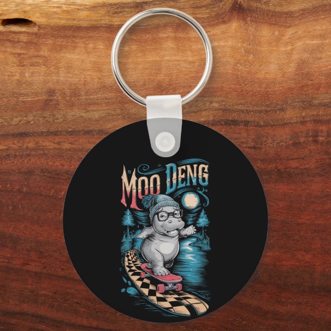 Enchanting Moo Deng Hippo Key Ring (Front)