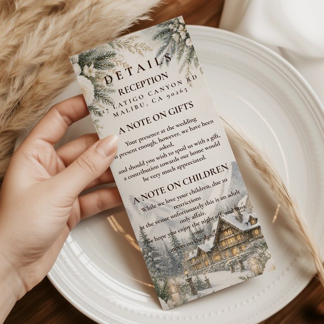 Enchanting Mountain Winter Wedding Enclosure Card (Creator Uploaded)
