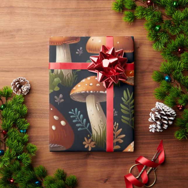 Enchanting Mushroom Forest Wrapping Paper (Holiday Gift)