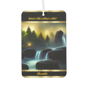 Enchanting night waterfalls with a personal touch car air freshener