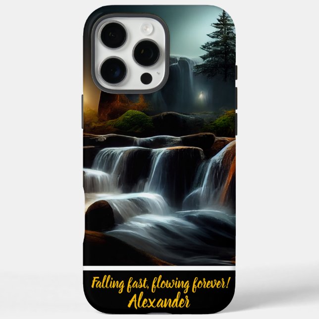 Enchanting night waterfalls with a personal touch Case-Mate iPhone case (Back)
