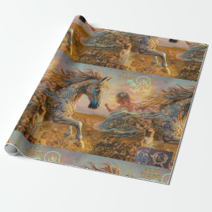 Enchanting Ochre Paint Horse Wrapping Paper