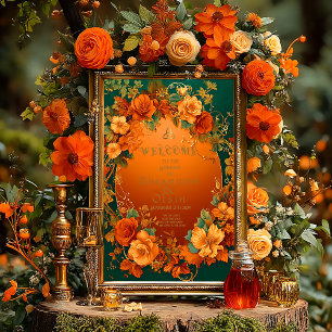 Enchanting Orange and Green Autumn Druid Wedding  Poster