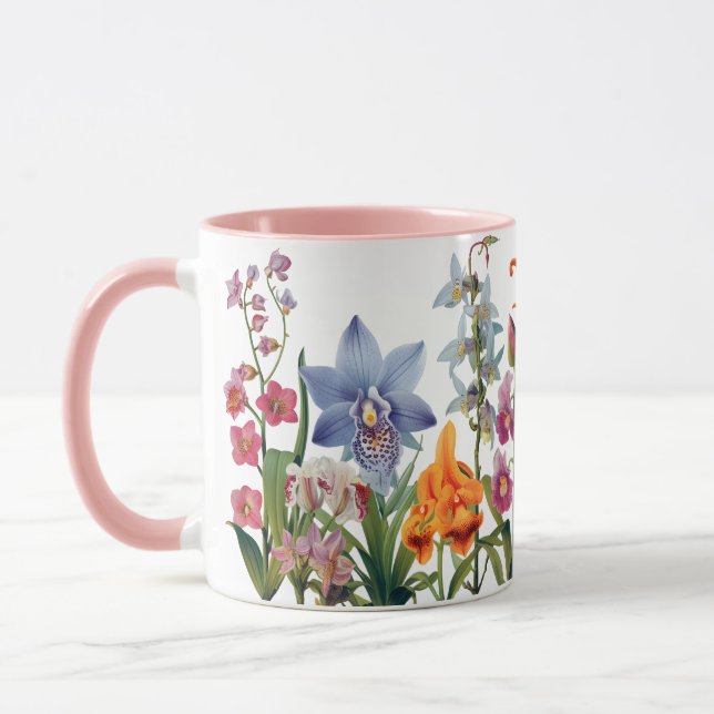 Enchanting Orchids - Botanical Illustration Mug  (Left)