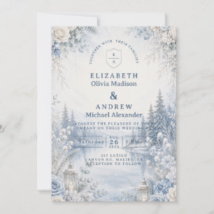 Enchanting Outdoor Winter Wedding Invitation