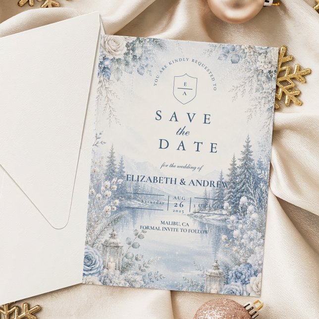 Enchanting Outdoor Winter Wedding Save The Date (Creator Uploaded)
