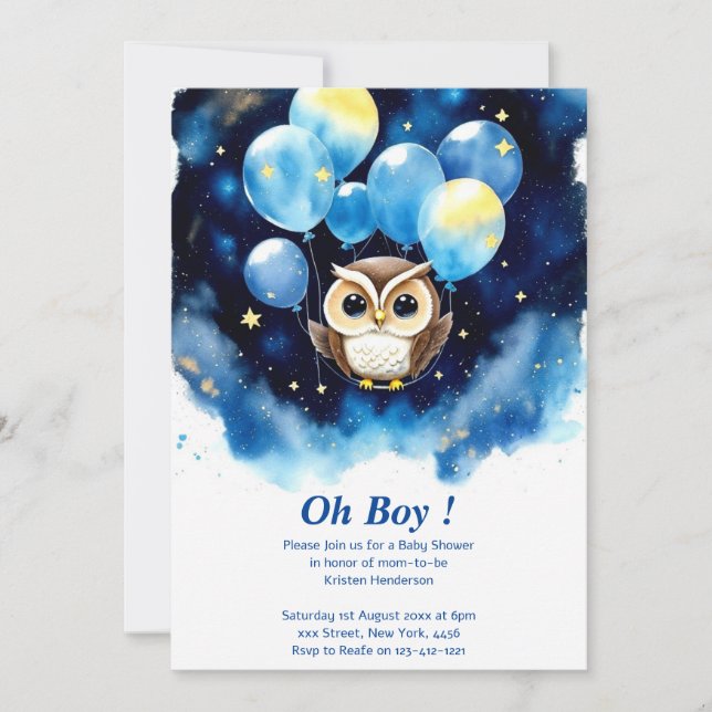 Enchanting Owl Baby Shower Invitation (Front)
