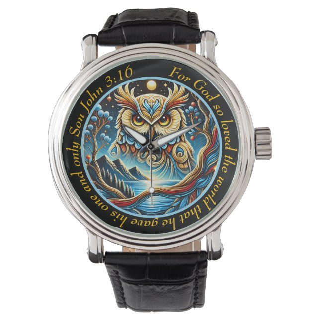 Enchanting Owl Timepiece Spiritual Wisdom Watch (Front)