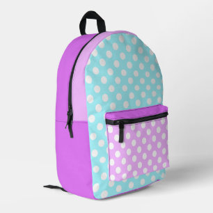 Enchanting Pastel Colors And Big White Polka Dots Printed Backpack