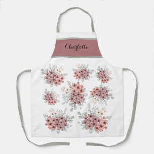 Enchanting Pink and White Wildflower Bouquet Apron