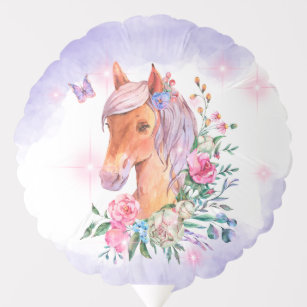 Enchanting Pony and Wildflowers  Balloon