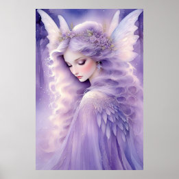 Enchanting Purple Glow Fairy Poster