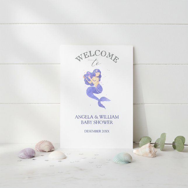 Enchanting Purple Mermaid Baby Shower Invitation (Creator Uploaded)