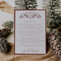 Enchanting Red Santa Claus Christmas Day Letter