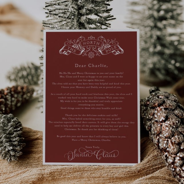 Enchanting Red Santa Claus Christmas Day Letter (Creator Uploaded)