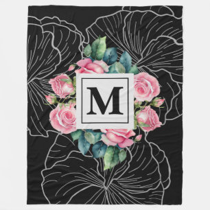Enchanting Rose Garden Fleece Blanket