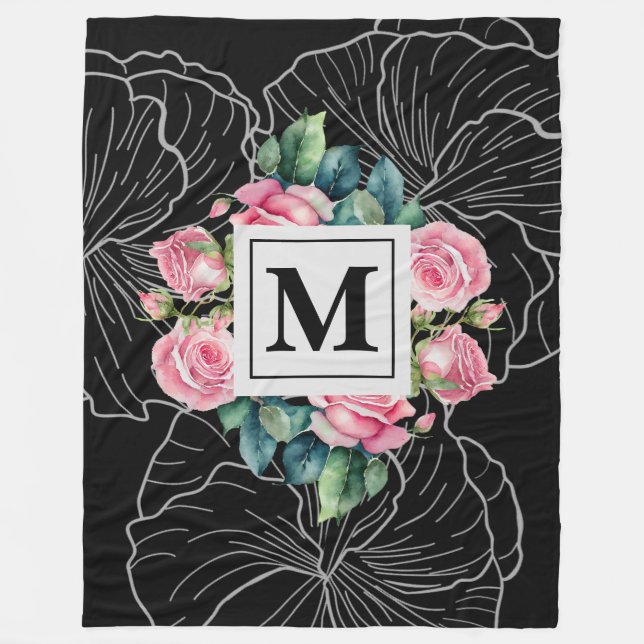 Enchanting Rose Garden Fleece Blanket (Front)