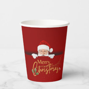 Enchanting Santa Claus Merry Christmas Festive  Paper Cups