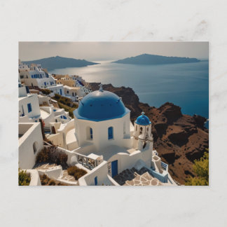 Enchanting Santorini by Sea Greeting Postcard