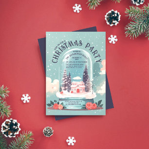 Enchanting Snow Globe Christmas Party Invitation