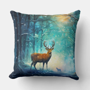 Enchanting Snowy Forest Artwork-82109 Cushion