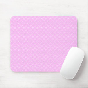 Enchanting Soft Pink With Little White Hearts Mouse Mat