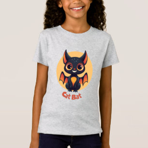 Enchanting Spooky Cute Cat Bat Creature Halloween T-Shirt