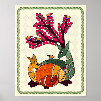 Enchanting Stag: Madhubani Art Poster