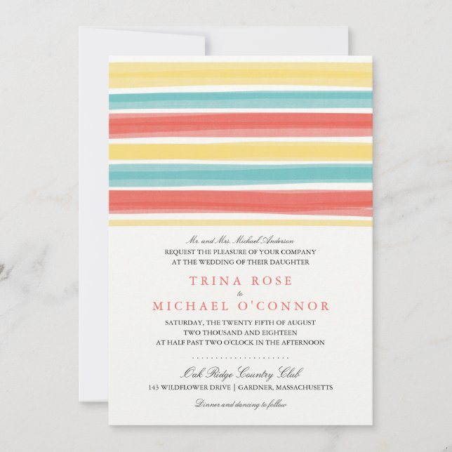 Enchanting Stripes | Wedding Invitation (Front)