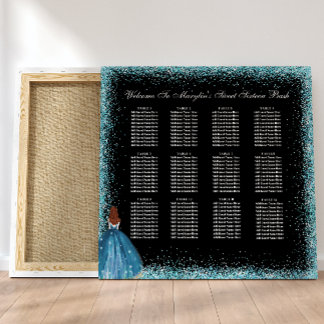 Enchanting Turquoise  Princess Seating Chart Photo Print