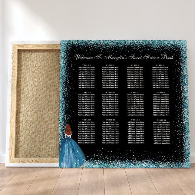 Enchanting Turquoise  Princess Seating Chart Photo Print (Creator Uploaded)