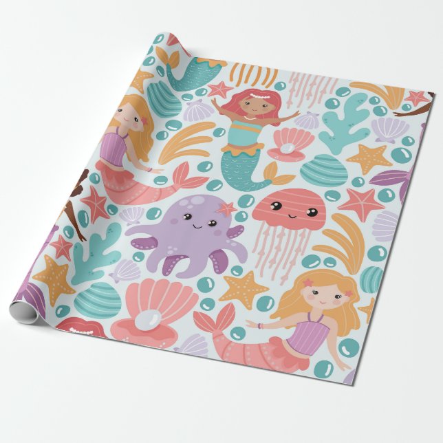 Enchanting Underwater World Wrapping Paper (Unrolled)