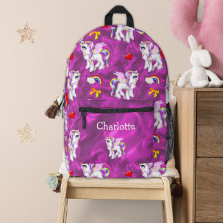 Enchanting Unicorn Dreams Pink Printed Backpack