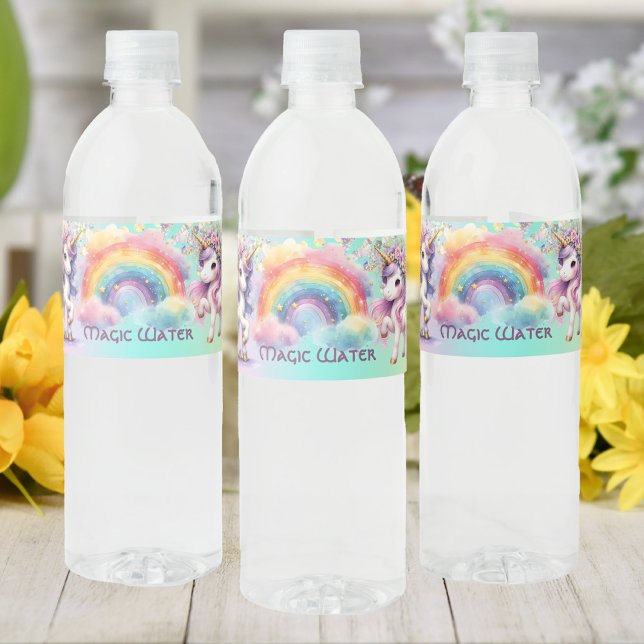 Enchanting Unicorn Water Bottle Label (Creator Uploaded)