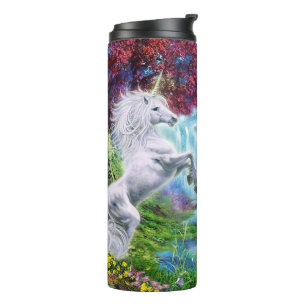 Enchanting Unicorns in a Magical Forest Thermal Tumbler