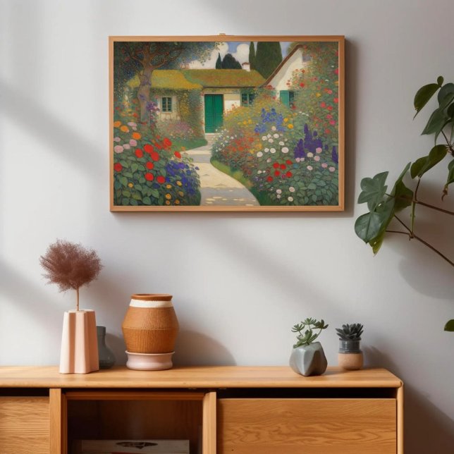 Enchanting Vintage Cottage Landscape Painting   Poster (Creator Uploaded)