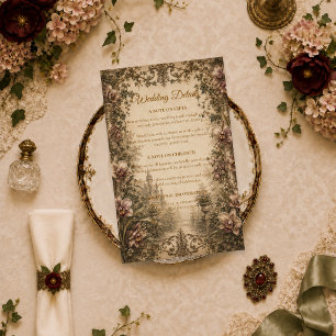 Enchanting Vintage Orchid Wedding Enclosure Card