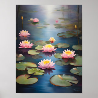 Enchanting Water Lilies Symphony Poster