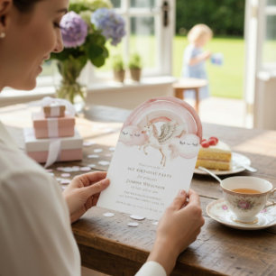 Enchanting Watercolor Castle Fairytale Birthday Invitation