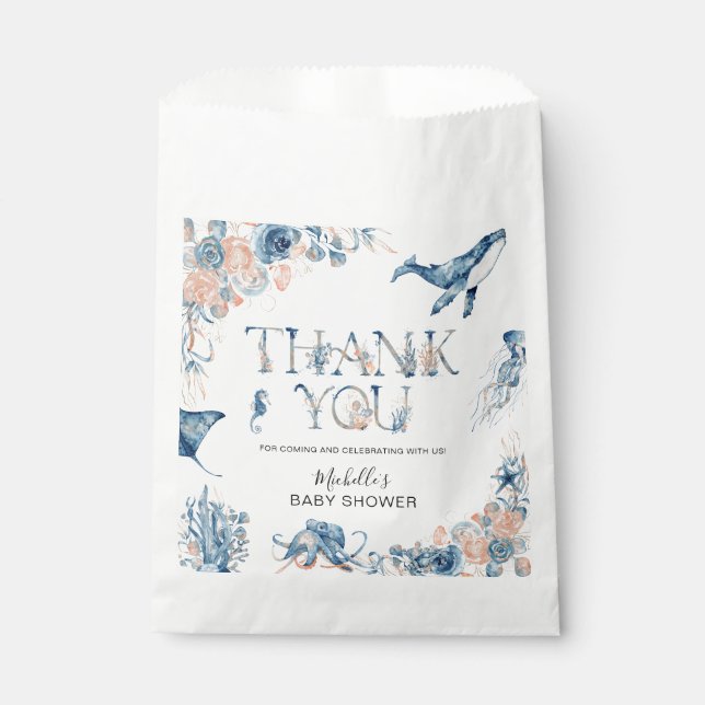 Enchanting Watercolor Under-the-Sea Baby Shower Favour Bags (Front)