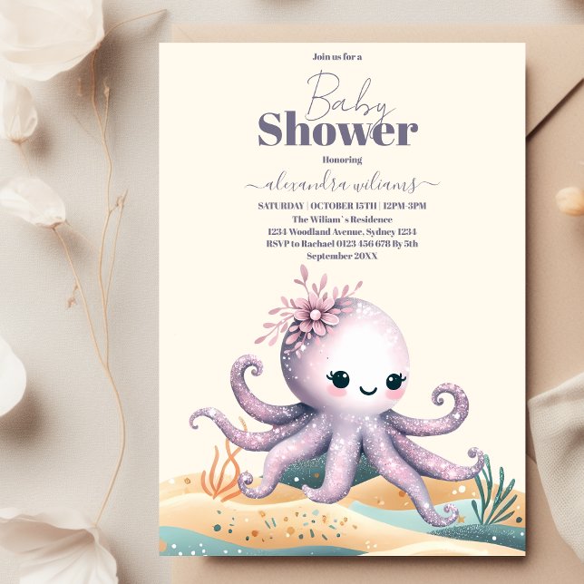 Enchanting Watercolor Under-the-Sea Baby Shower Invitation (Creator Uploaded)
