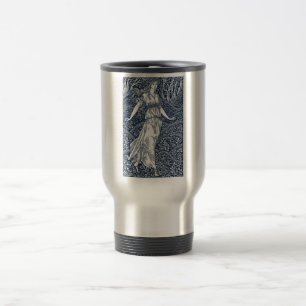 Enchanting William Morris–Style Woodland woman Travel Mug